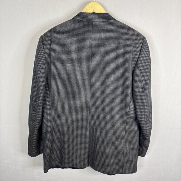 Jack Victor 100% Wool Blazer Men’s 44R Houndstooth Sport Coat Gray - Picture 4 of 8